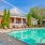 a swimming pool in a backyard