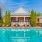 a swimming pool in front of a house